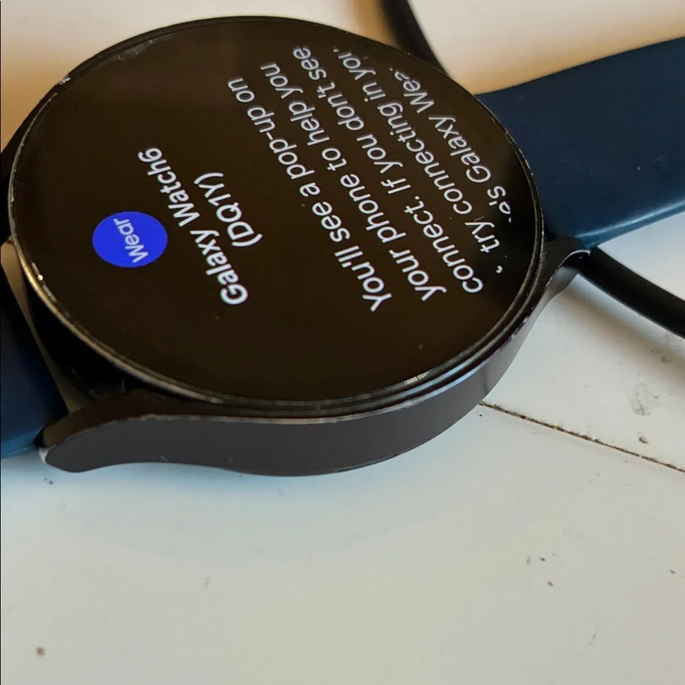 Samsung Galaxy 6 44mm Smartwatch Black/blue WiFi, Heart, unlock, Droid w charger